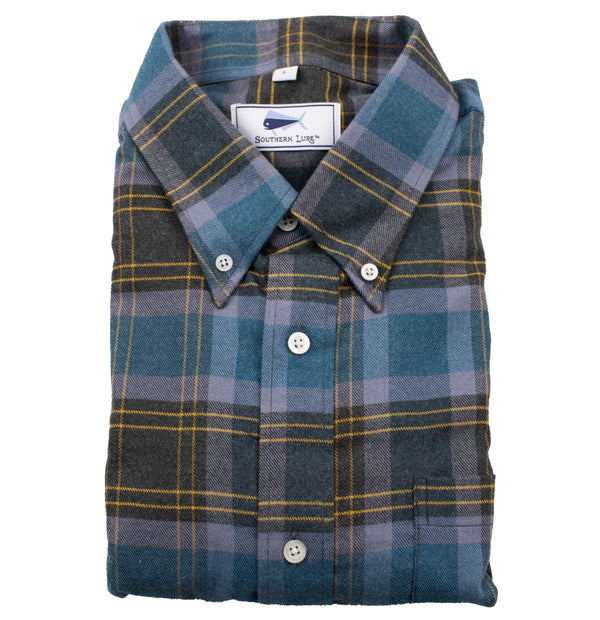 Adult Flannel Shirt - Charcoal Gold | SOUTHERN LURE - Southern Lure