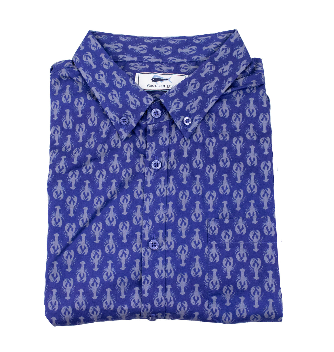 Men's Short Sleeve Casual Sport Shirt - Lobster Line - Navy