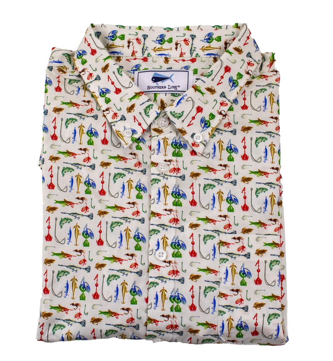 Men's Short Sleeve Casual Sport Shirt - Lure - White