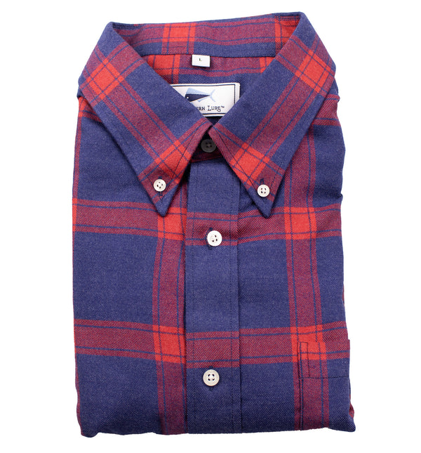 Adult Flannel Shirt - Red Blue | SOUTHERN LURE - Southern Lure