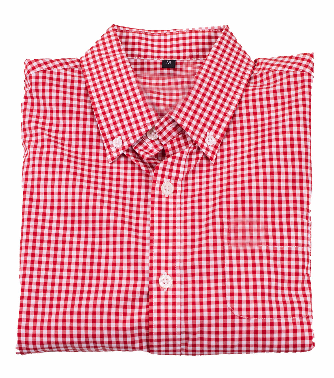 Men's Long Sleeve Sport Shirt - Red Gingham