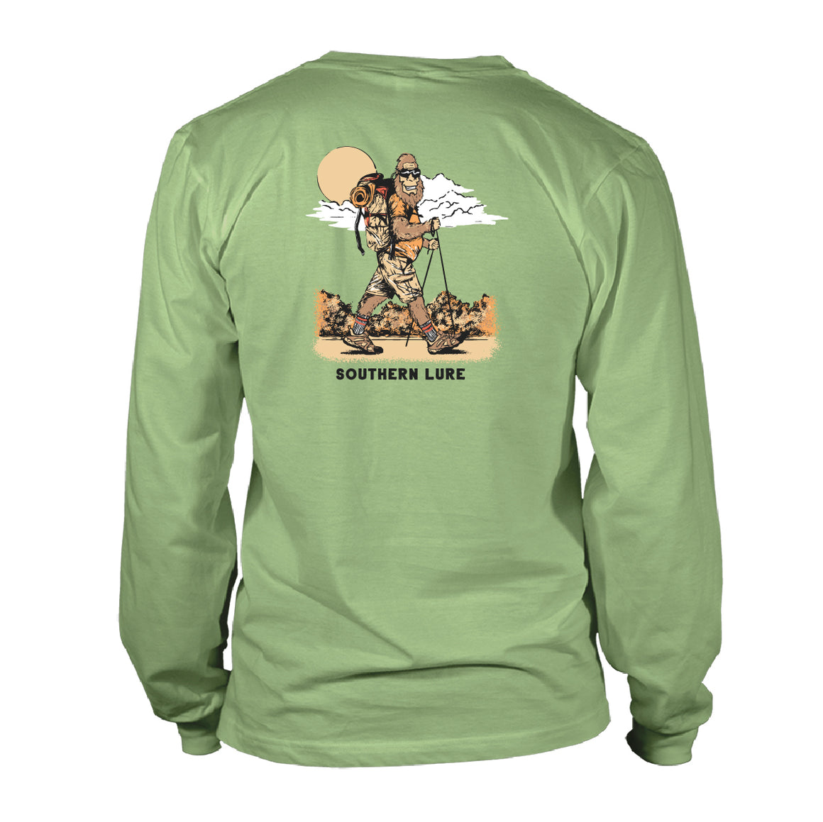 Toddler Long Sleeve Tee -Bigfoot Hiker - Bay