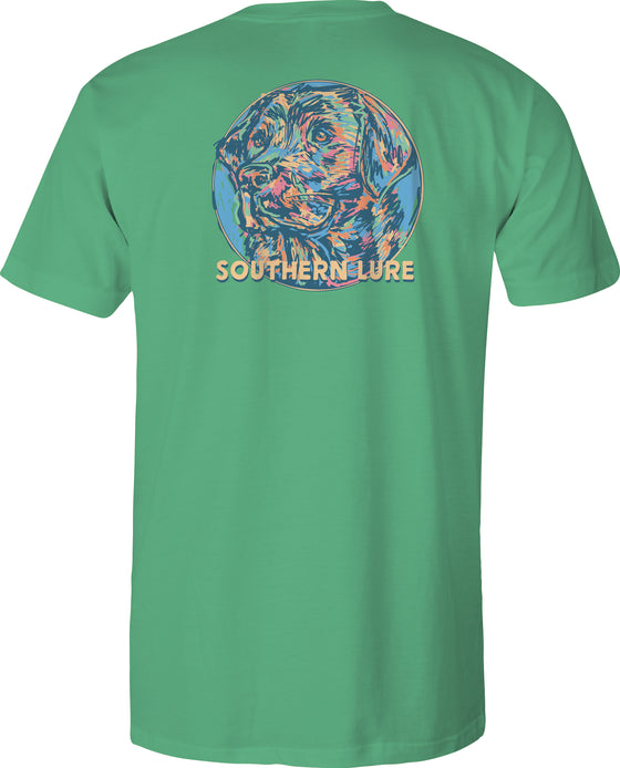 Adult Short Sleeve Tee Painted Lab - Seafoam