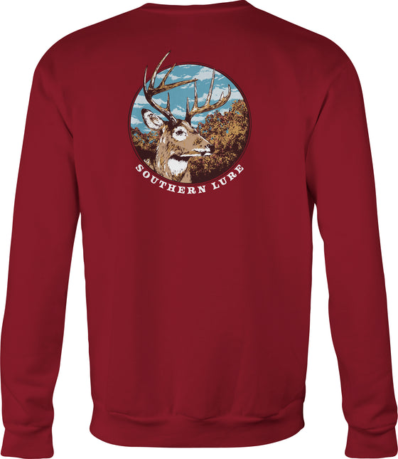 Adult Crew Neck Fleece Spotted - Burgundy