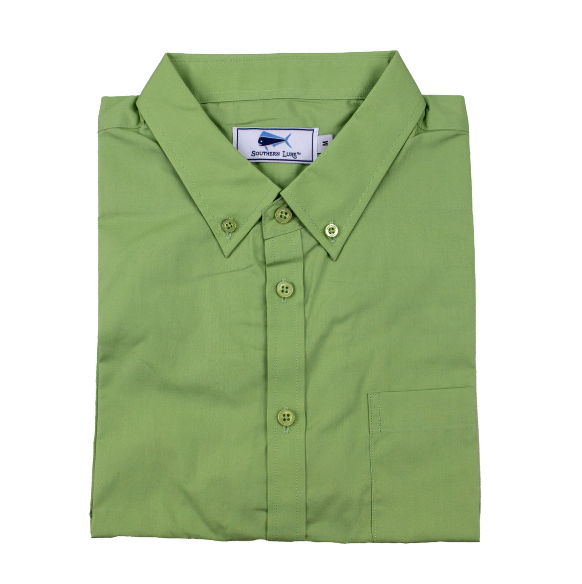 Men's Short Sleeve Casual Woven Sport Shirt - Solid Sage