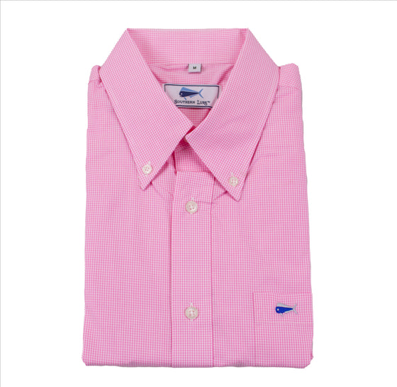 Youth & Toddler Short Sleeve Woven Sport Shirt - Pinky Gingham