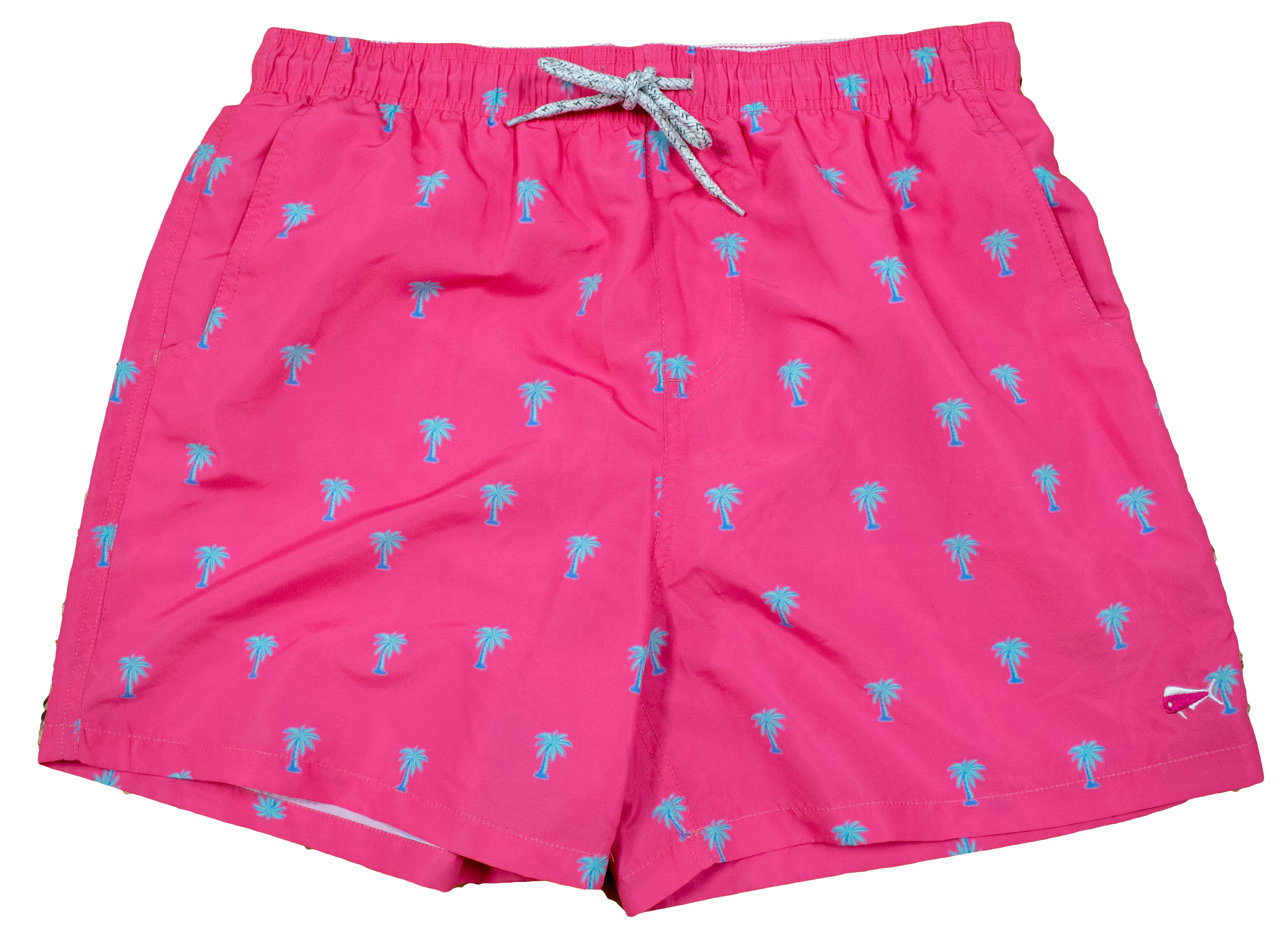 Men's Printed Swim Trunks - Palm Trees - Pink | SOUTHERN LURE - Southern  Lure