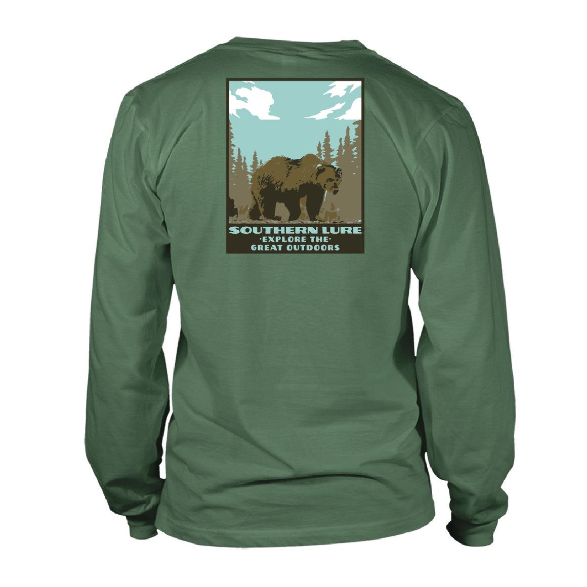 Toddler Long Sleeve Tee Bear Poster - Oak Green