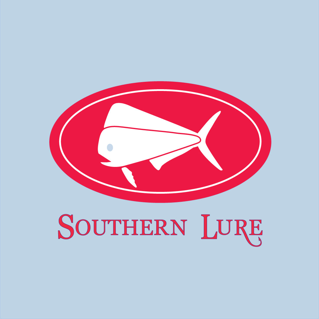 Youth SS Tee - Elliptical - Sky Blue w/Red Fin Print - Southern Lure